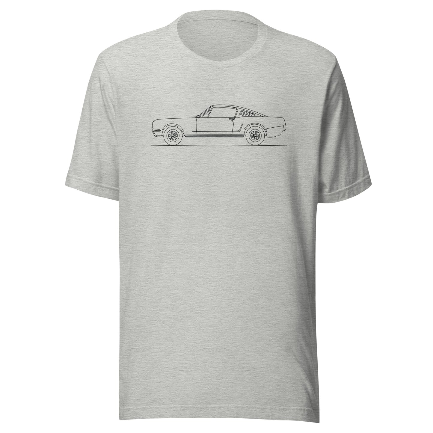 Unisex staple t-shirt featuring Mustang Fastback design