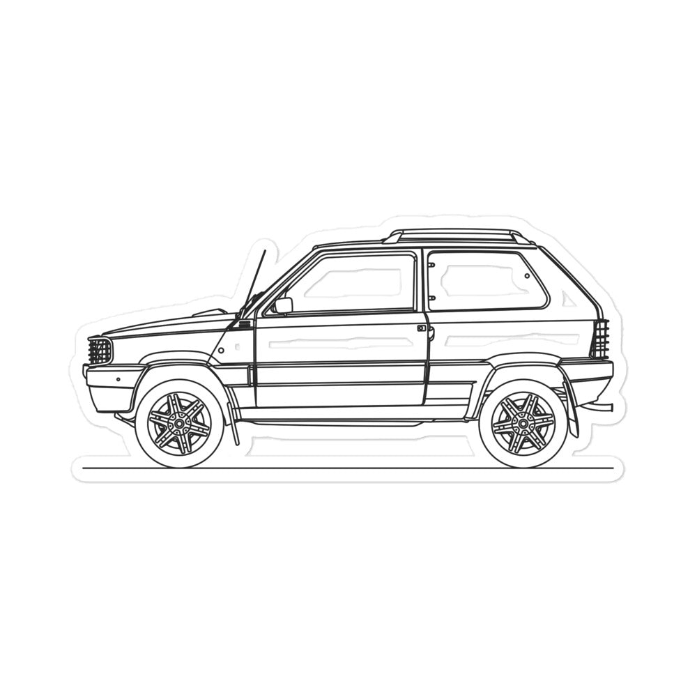 Fiat Panda 4x4 Outline sticker on vehicle