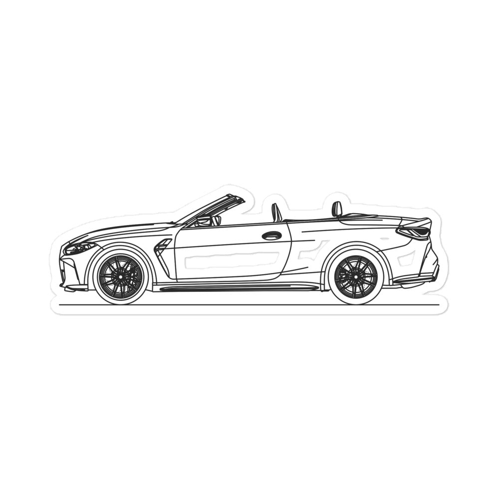 BMW G82 M4 Competition Convertible outline poster design
