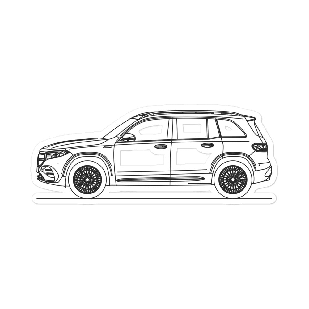 Mercedes-Benz EQB Silhouette sticker on display