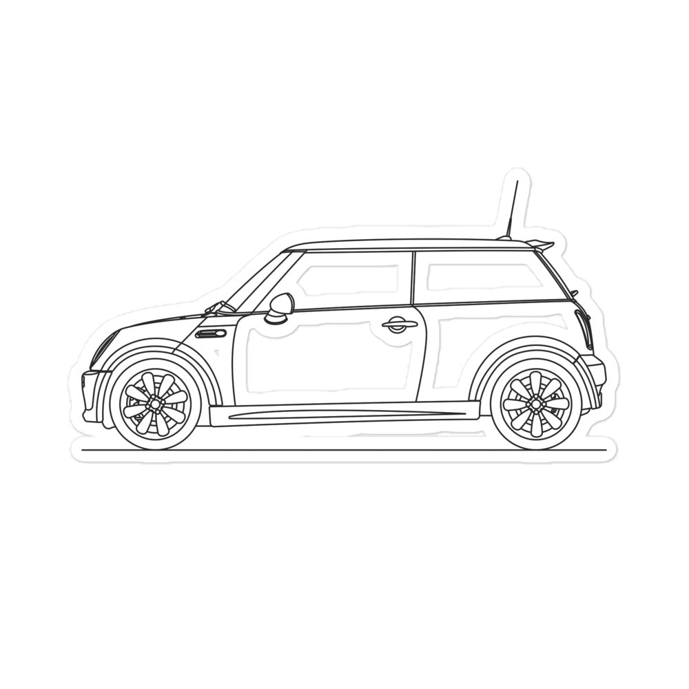 MINI Cooper S R53 Outline sticker design showcased