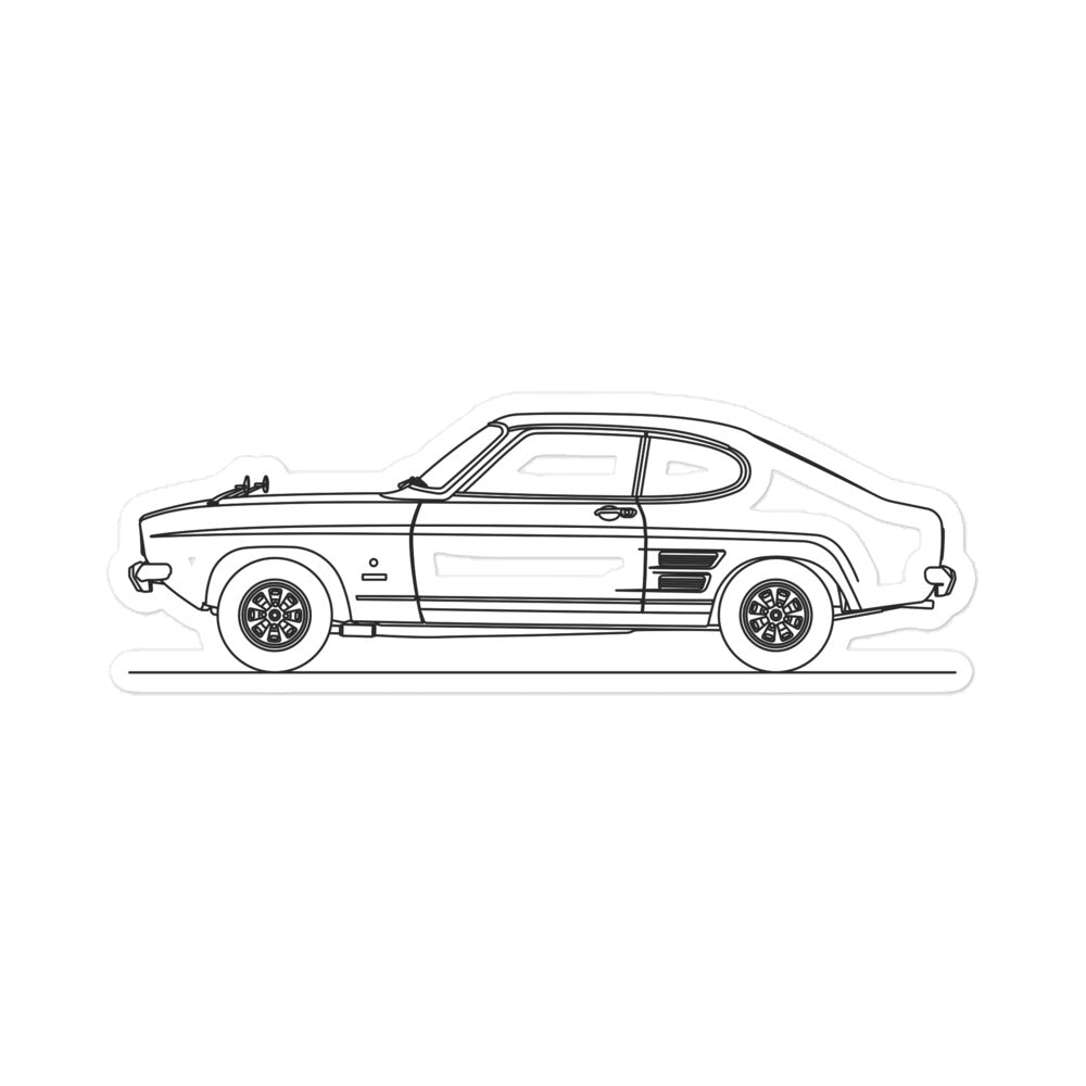 Ford Capri 1st Gen Outline sticker design displayed
