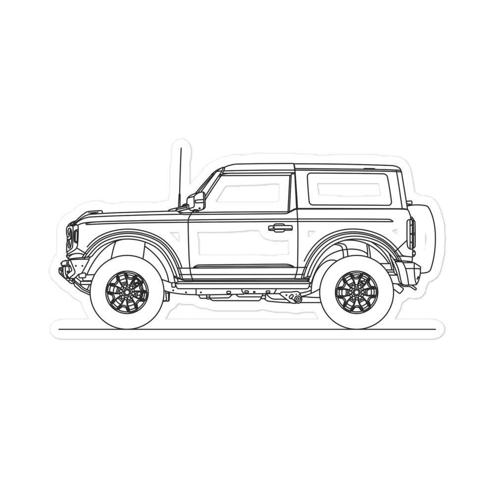 Ford Bronco U725 Silhouette sticker on vehicle