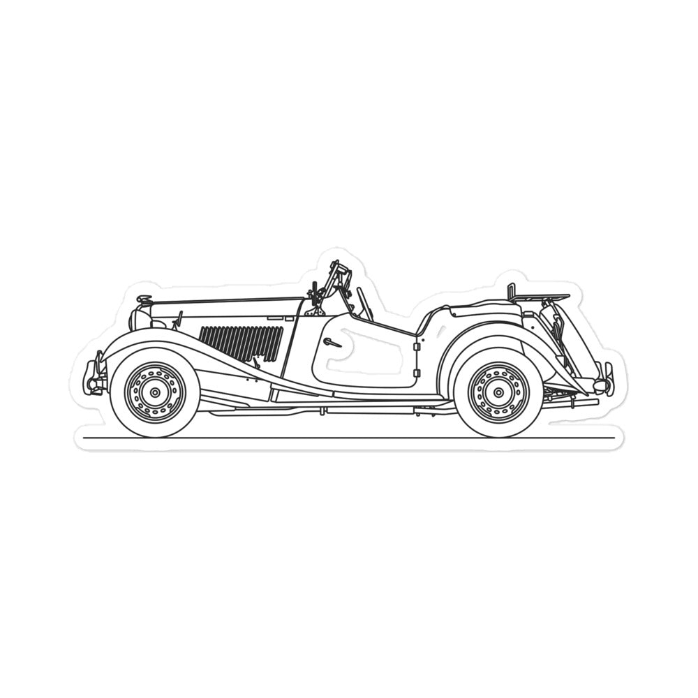 MG TD Midget Outline sticker on a vehicle