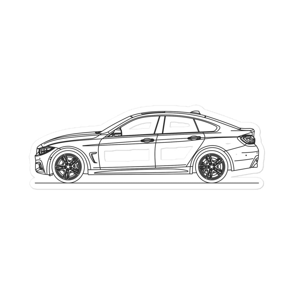 BMW F36 4 Series M-Sport Outline sticker design