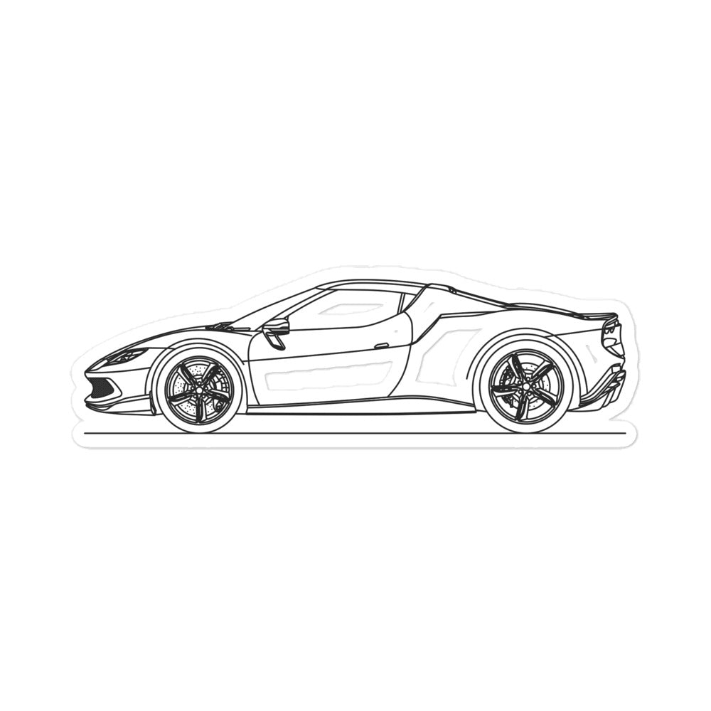 Ferrari 296 GTB Silhouette line art sticker design