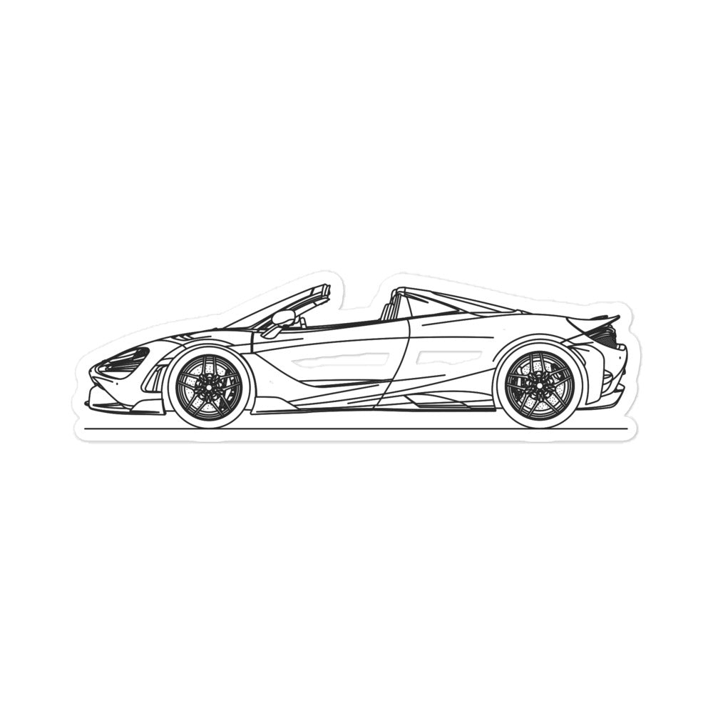 McLaren 765LT Spider Outline sticker on display