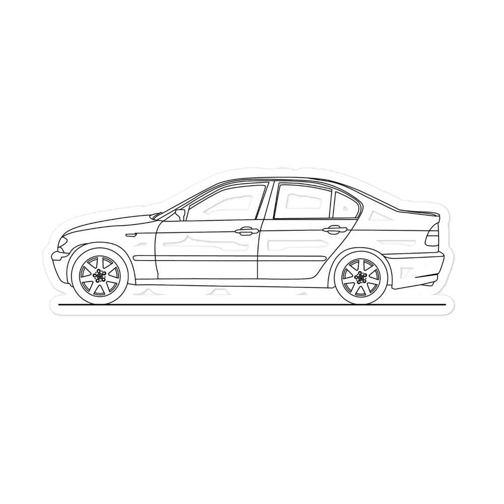 BMW E46 Series 3 Sedan Outline sticker design