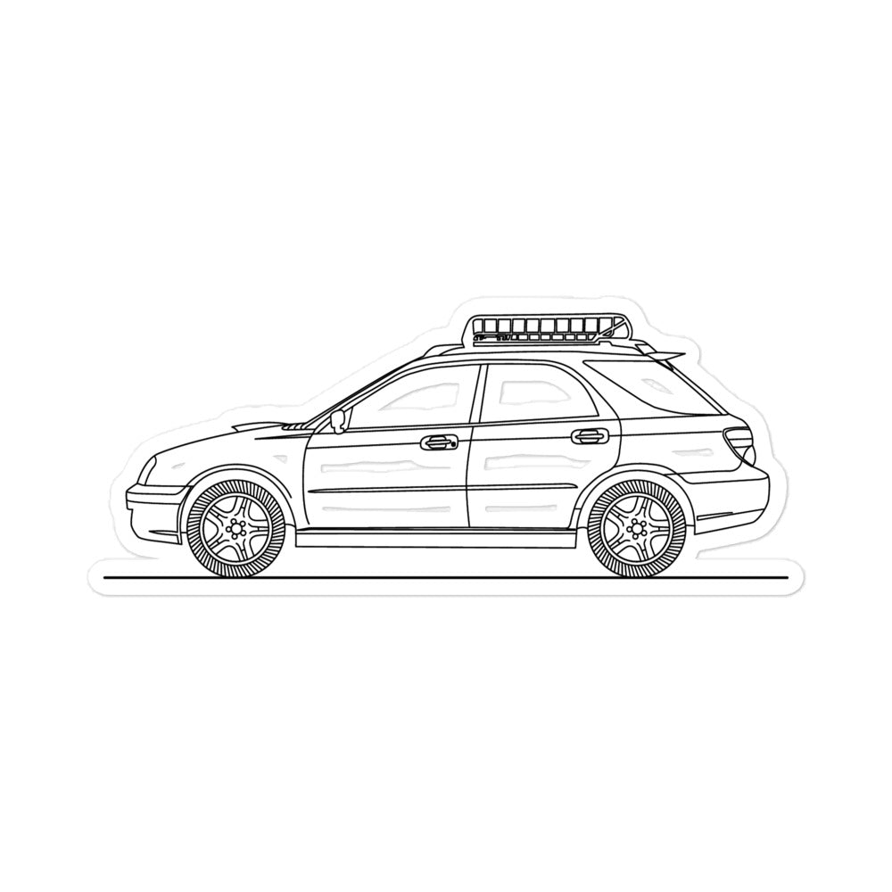 Subaru WRX Blobeye Wagon Outline sticker design