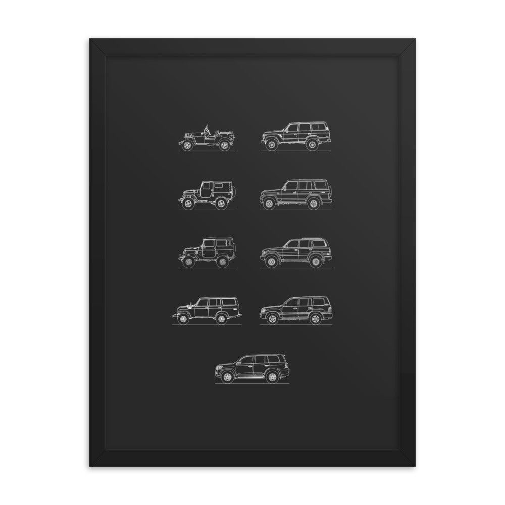 Toyota Land Cruiser Evolution Outline poster design