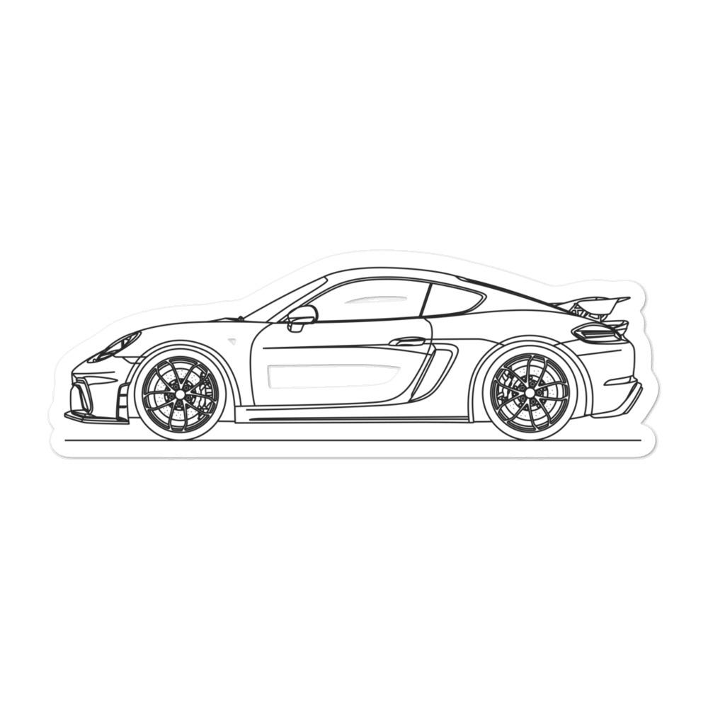 Porsche 718 GT4 Outline sticker on workspace.