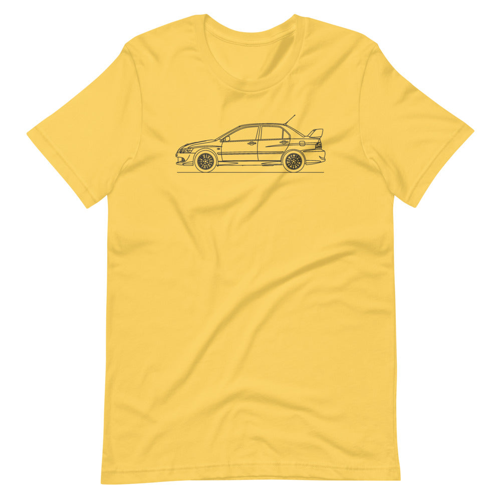 Mitsubishi Lancer Evo VIII t-shirt design displayed
