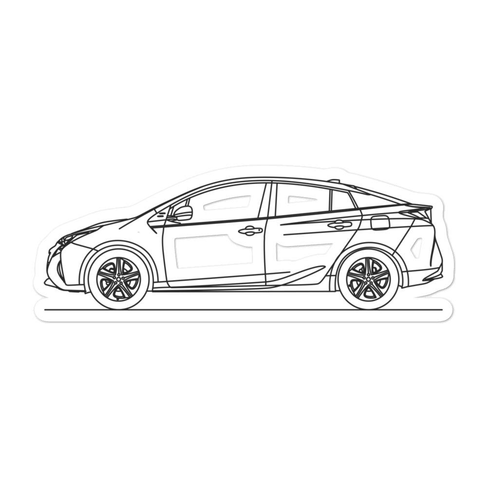 Toyota Prius XW50 Outline sticker on car