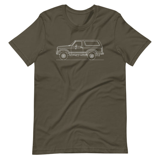 Ford Bronco 2nd Gen T-shirt displayed on plain background
