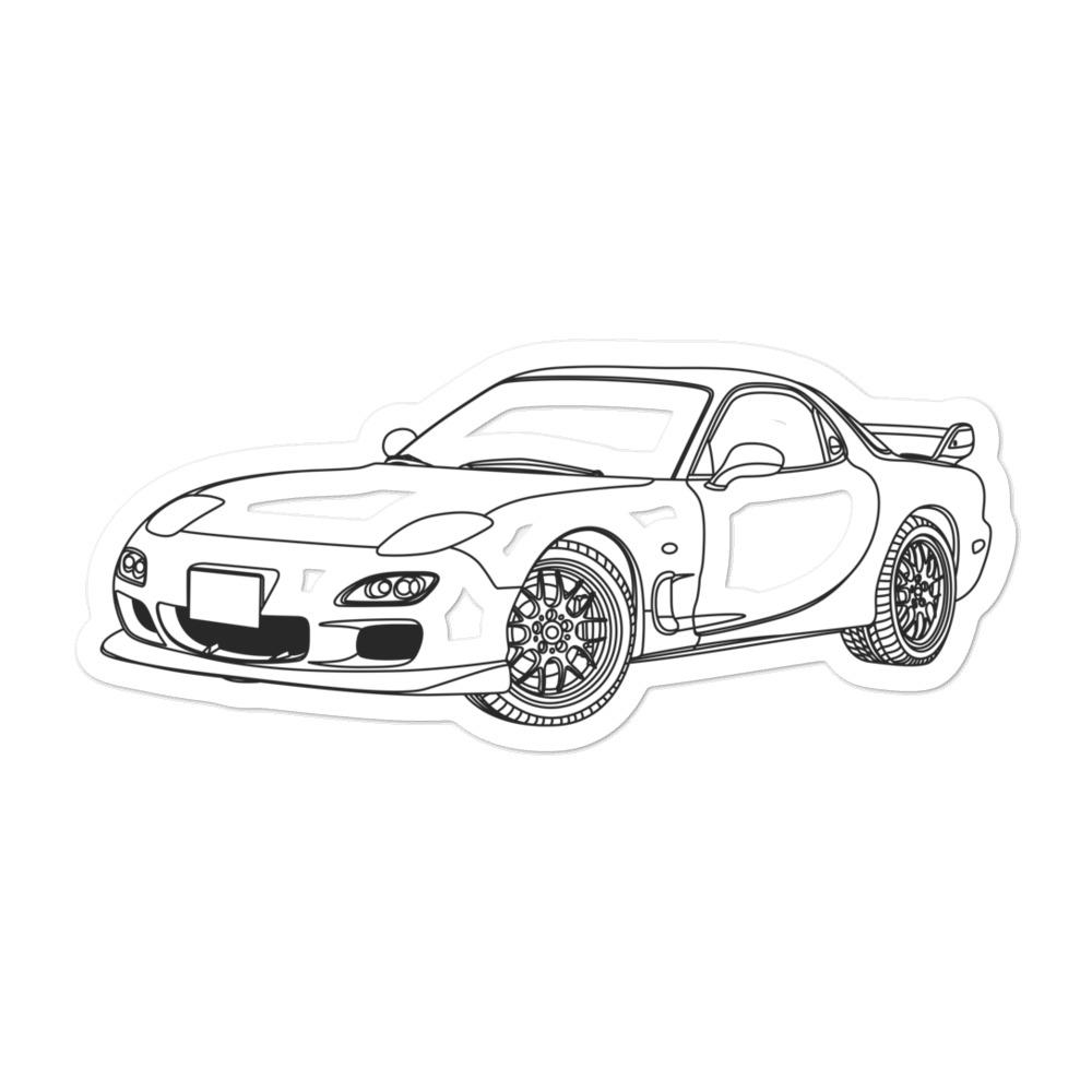 Mazda RX-7 FD Outline sticker on a surface
