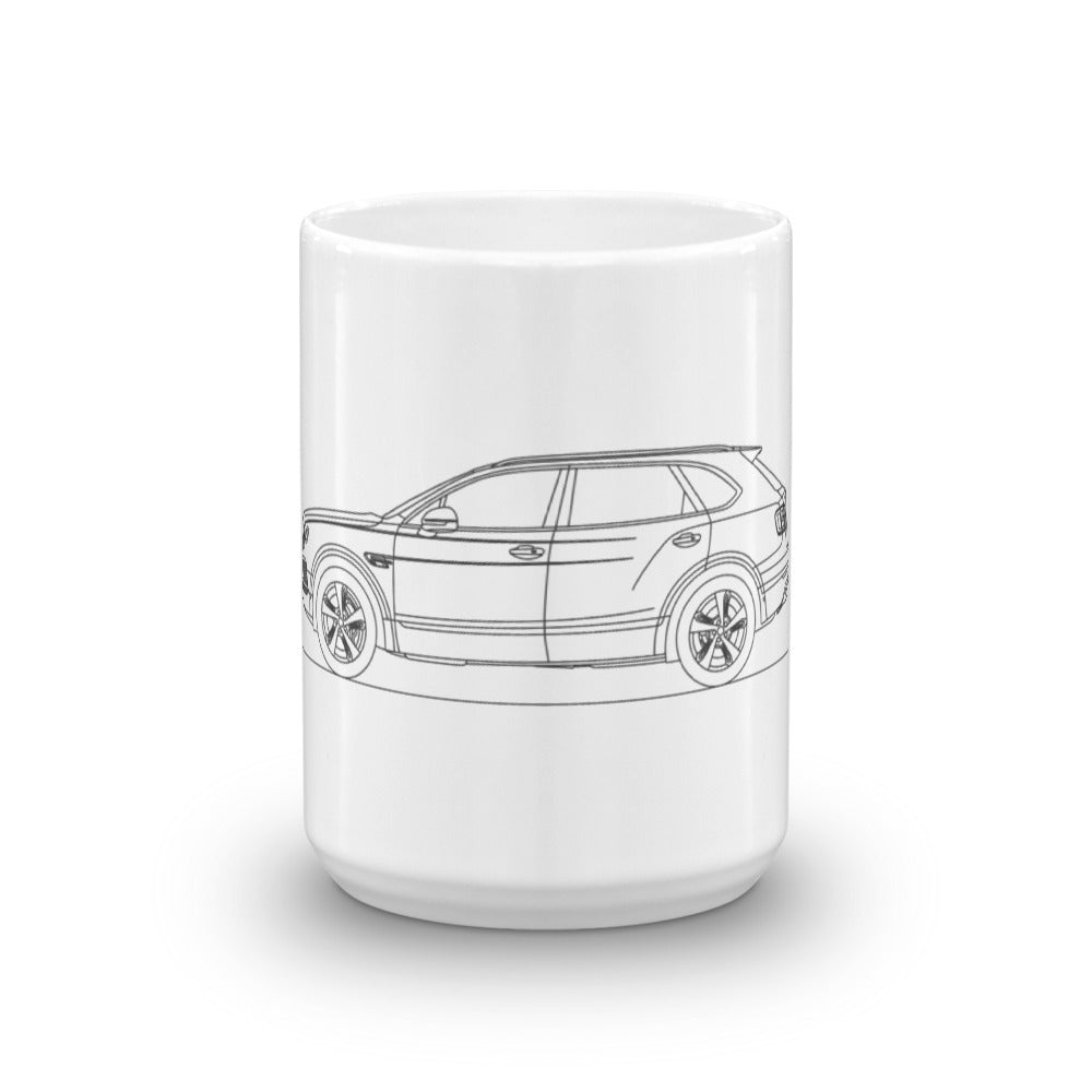Bentley Bentayga minimal mug on display