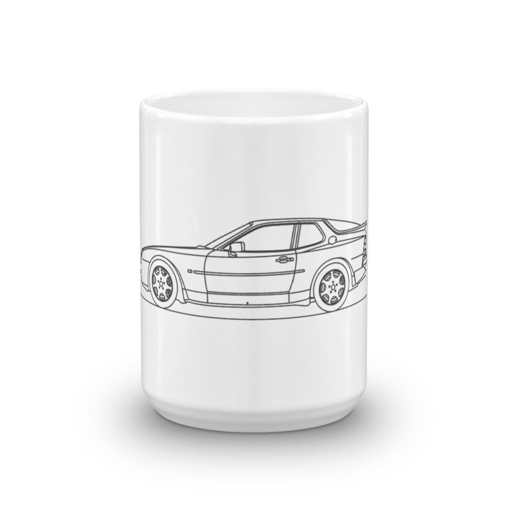Porsche 944 Turbo mug displayed on a table.