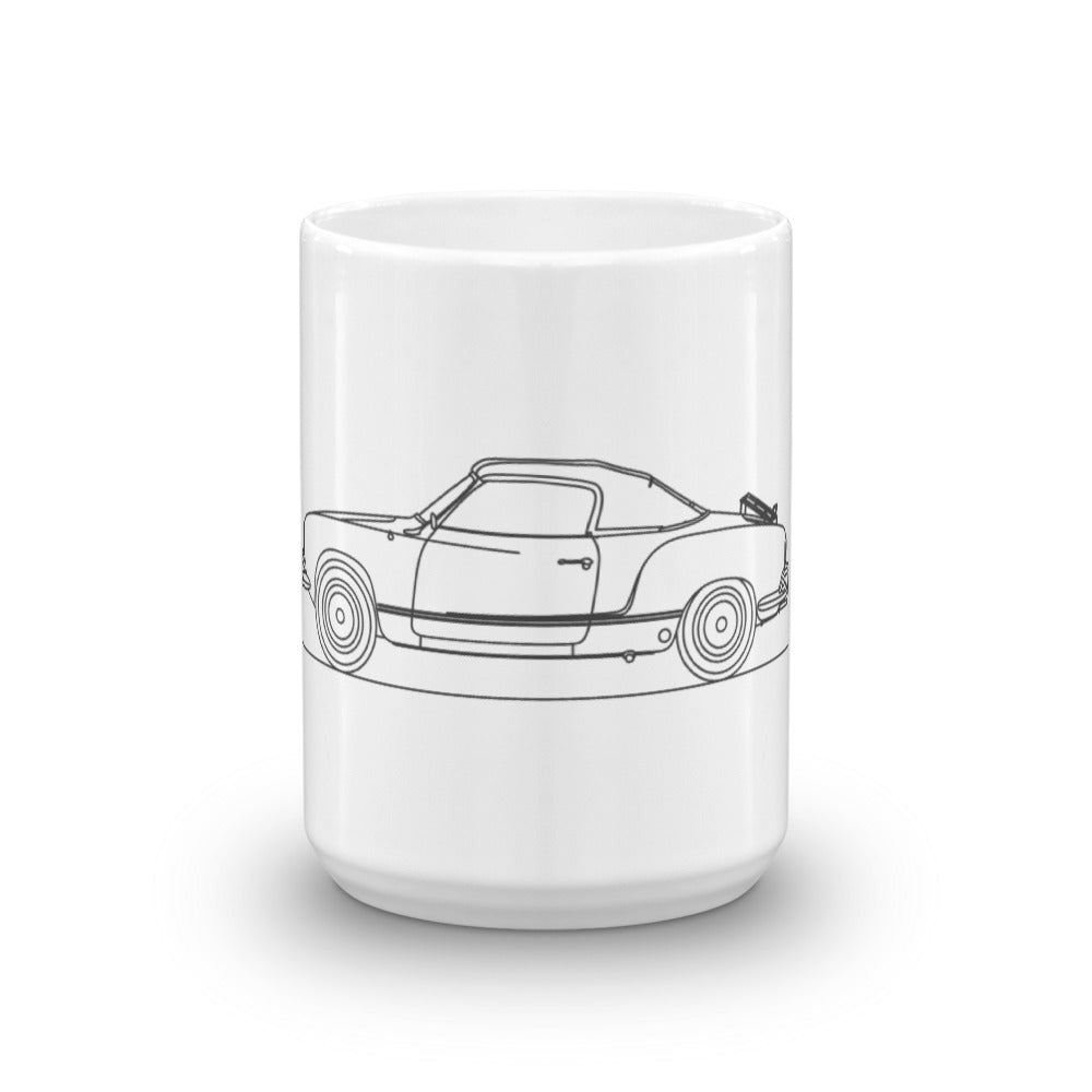 Volkswagen Karmann Ghia mug on display