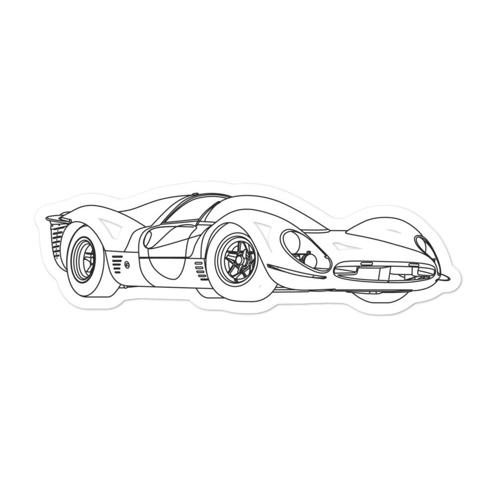 Ferrari 330 P4 Outline sticker on a surface