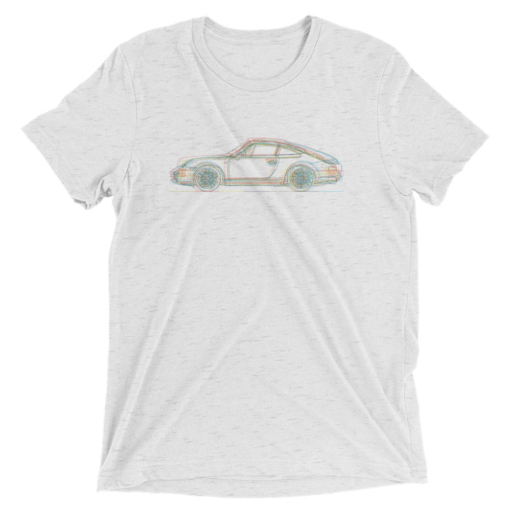 Porsche 911 outline artistic design on t-shirt