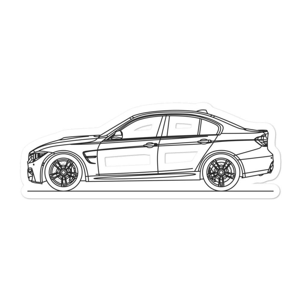 BMW F80 M3 Outline sticker on smooth surface