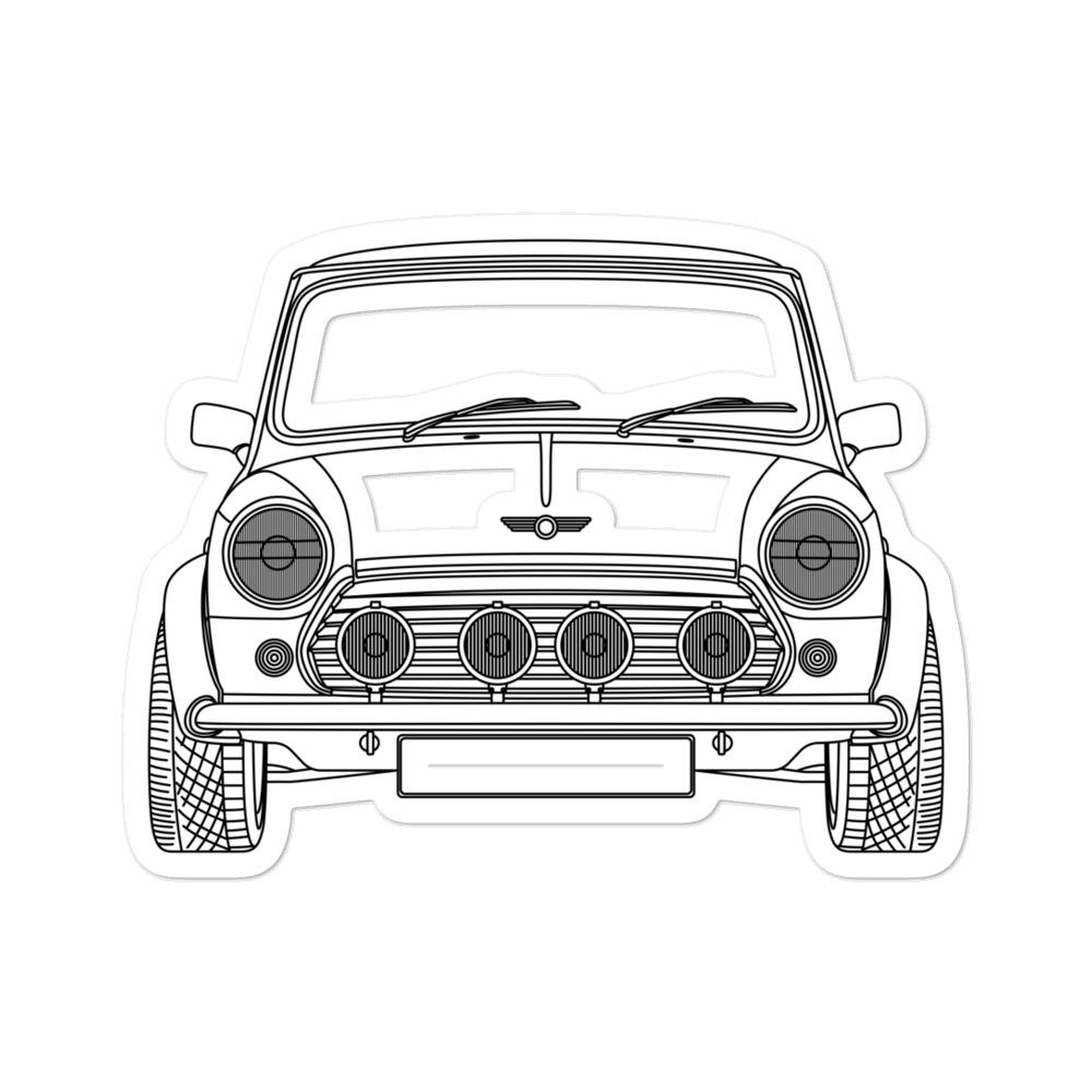 MINI MKI Front Outline Sticker on car surface