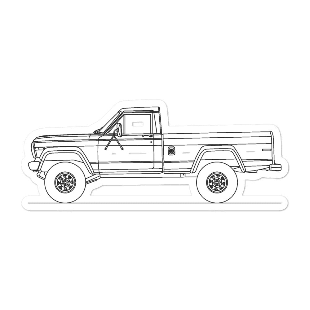 Jeep J10 Pickup Silhouette sticker on vehicle