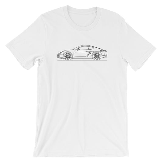 Porsche Cayman S 981 T-shirt White - Artlines Design