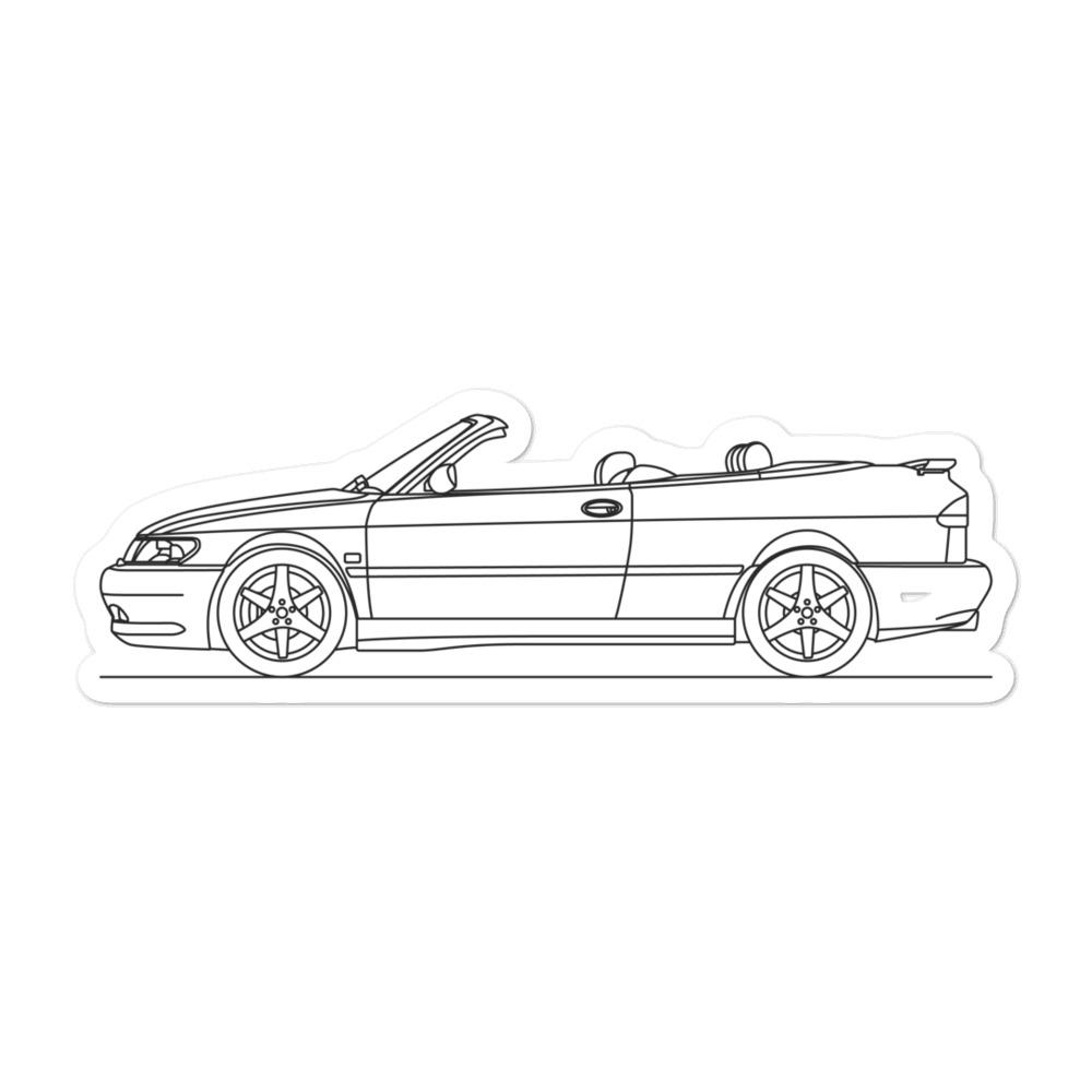 Saab 9-3 1st Gen Cabrio Outline sticker design