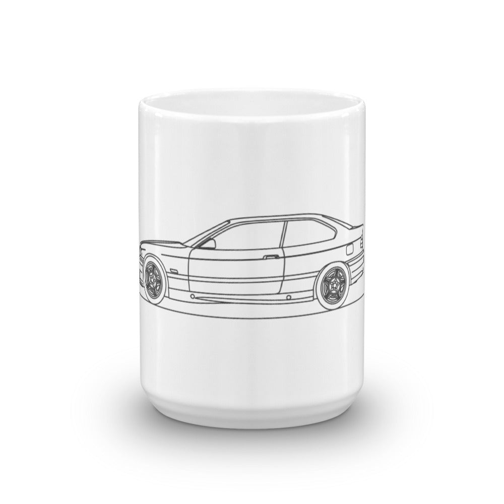 BMW E36 M3 Coupe mug on a table