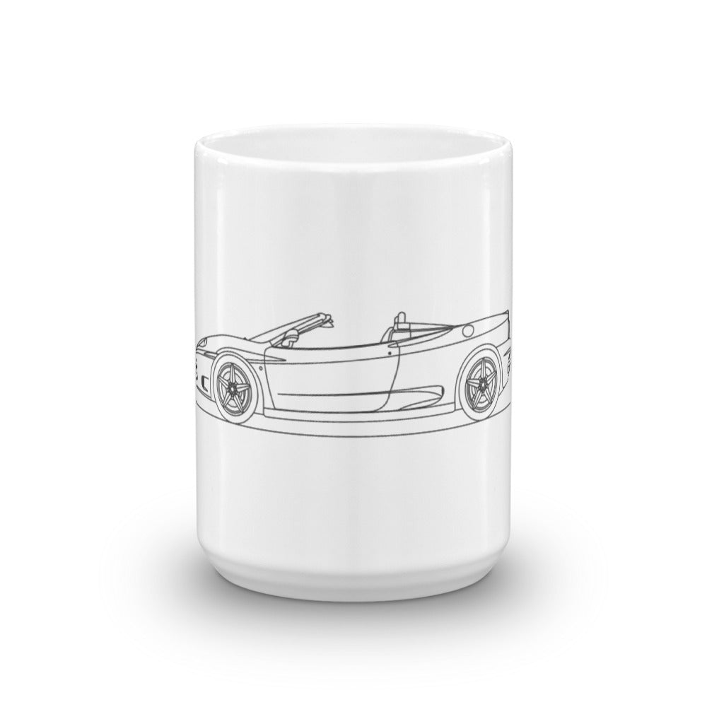 Ferrari 360 Spider mug on a wooden table