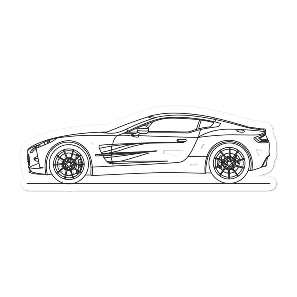 Aston Martin One-77 Silhouette sticker on display