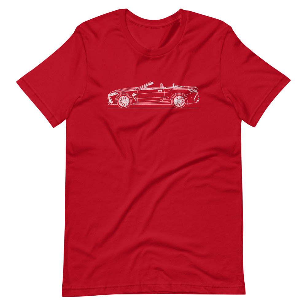 BMW F91 M8 t-shirt design in image.