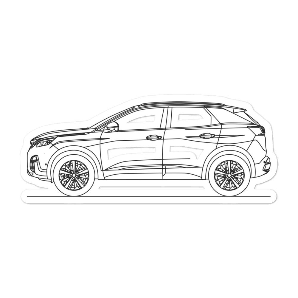Peugeot 3008 II Outline sticker on car