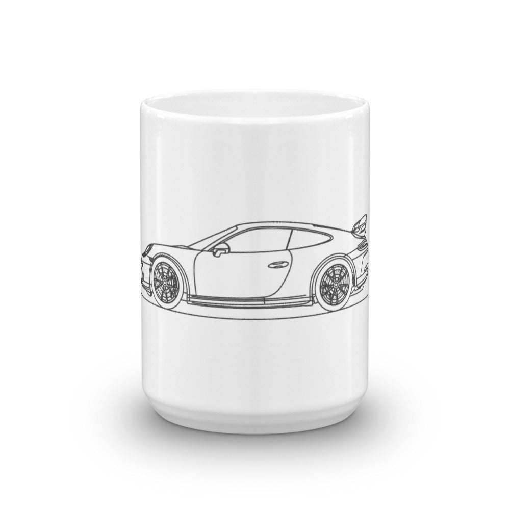 Porsche 911 GT3 mug on a table