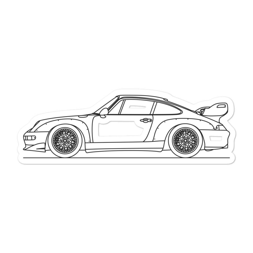 Porsche 911 993 GT2 Silhouette sticker design