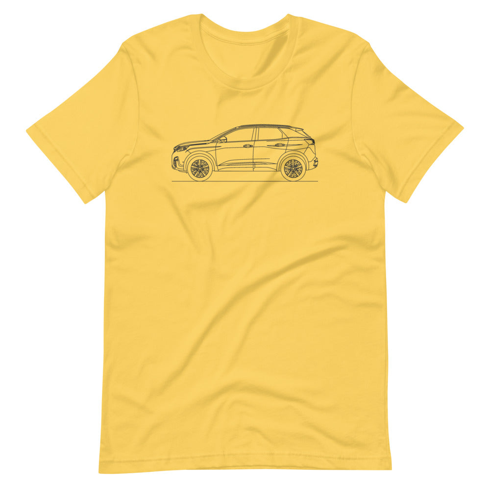 Peugeot 3008 II t-shirt displayed in mockup
