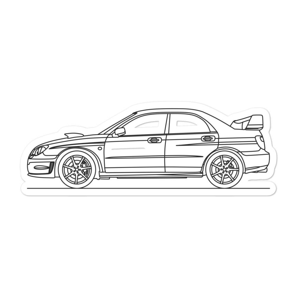 Subaru Impreza WRX STI 2nd Gen Hawkeye Outline sticker design