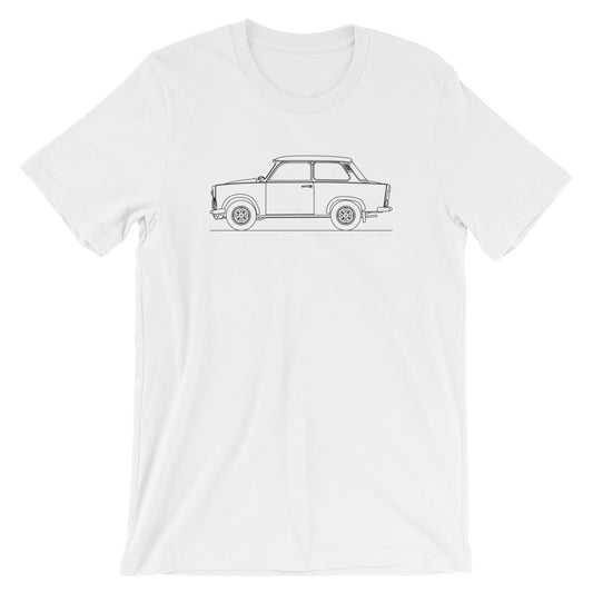 Red Trabant 601 t-shirt on a plain background