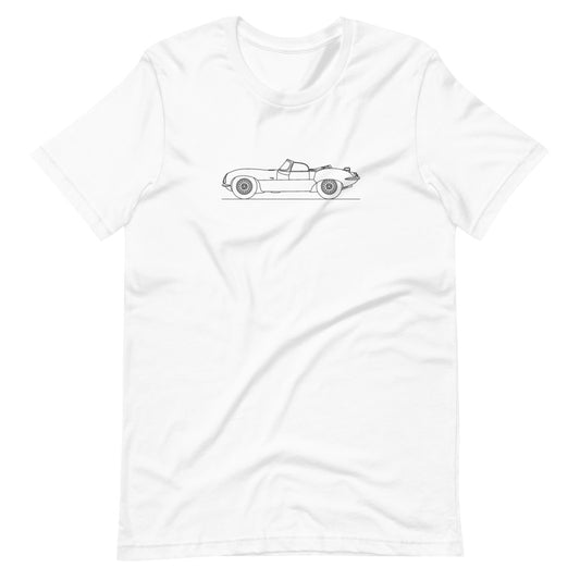 Jaguar XKSS silhouette on a stylish t-shirt