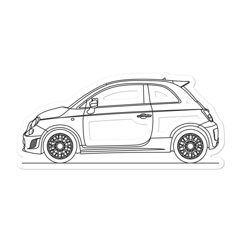 Fiat 500 Abarth Outline sticker on surfaces