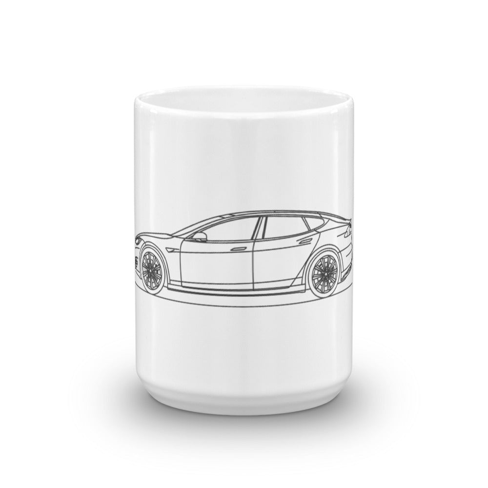 Tesla Model S mug with sleek design