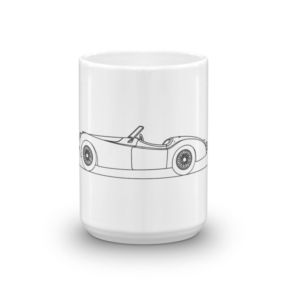 Jaguar XK120 mug on a white background