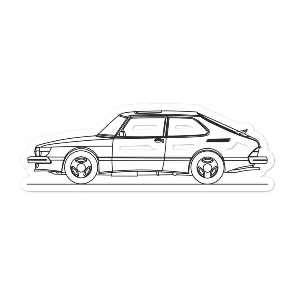 Saab 900 Turbo Silhouette sticker on laptop