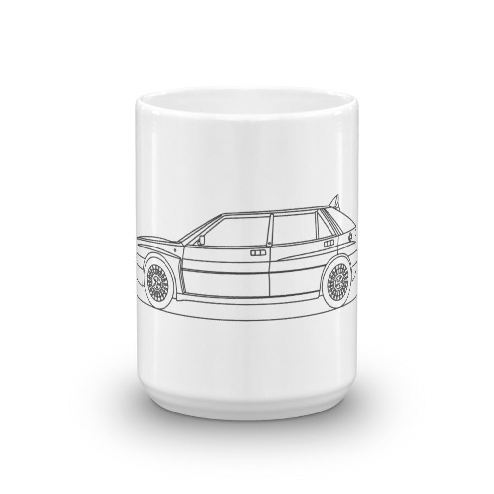 Lancia Delta Evo II mug on a table