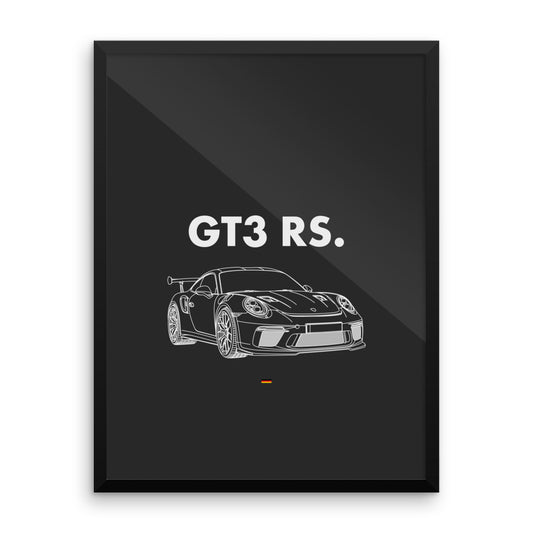 Porsche 911 991.2 GT3 RS outline poster display