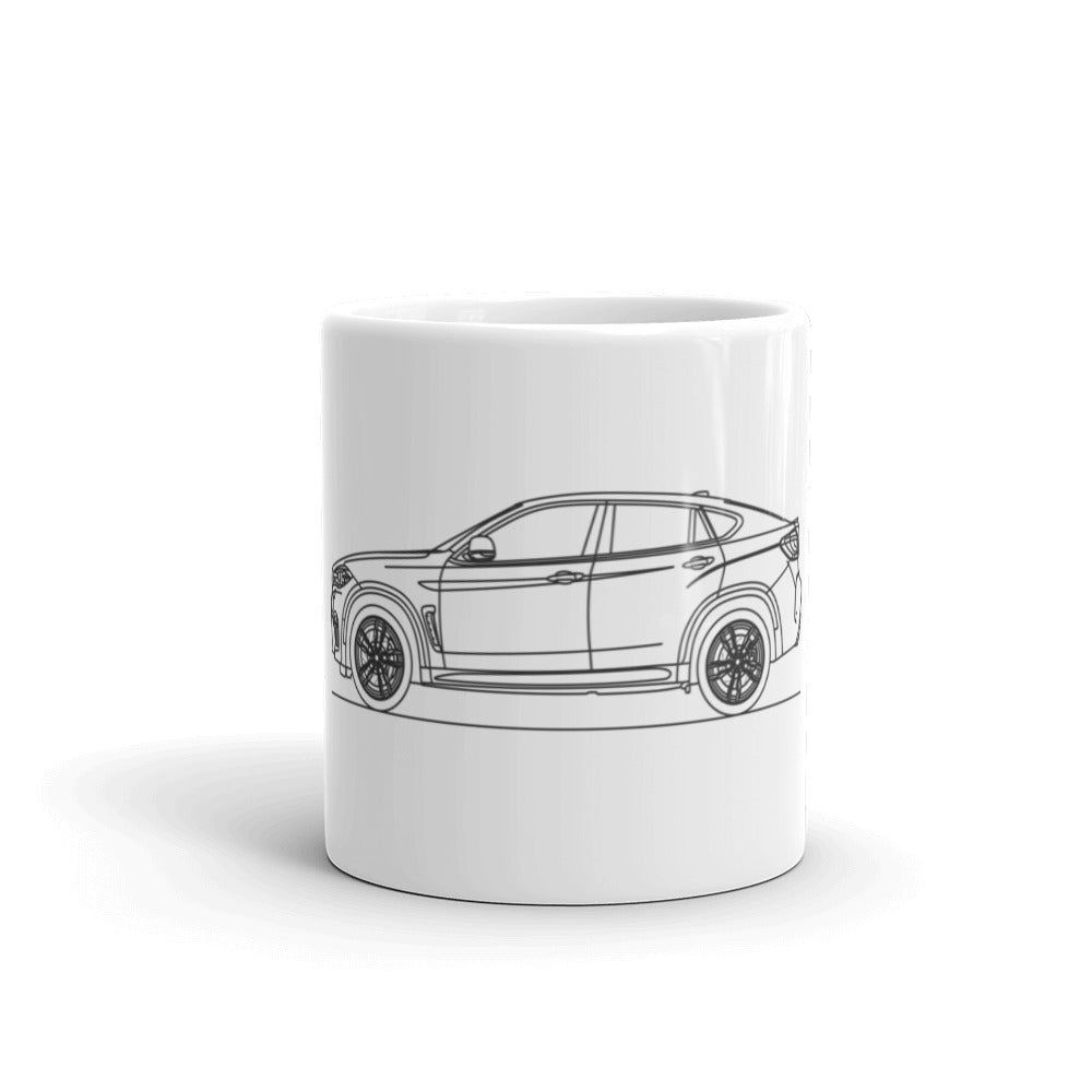 BMW F16 X6M Silhouette on a ceramic mug