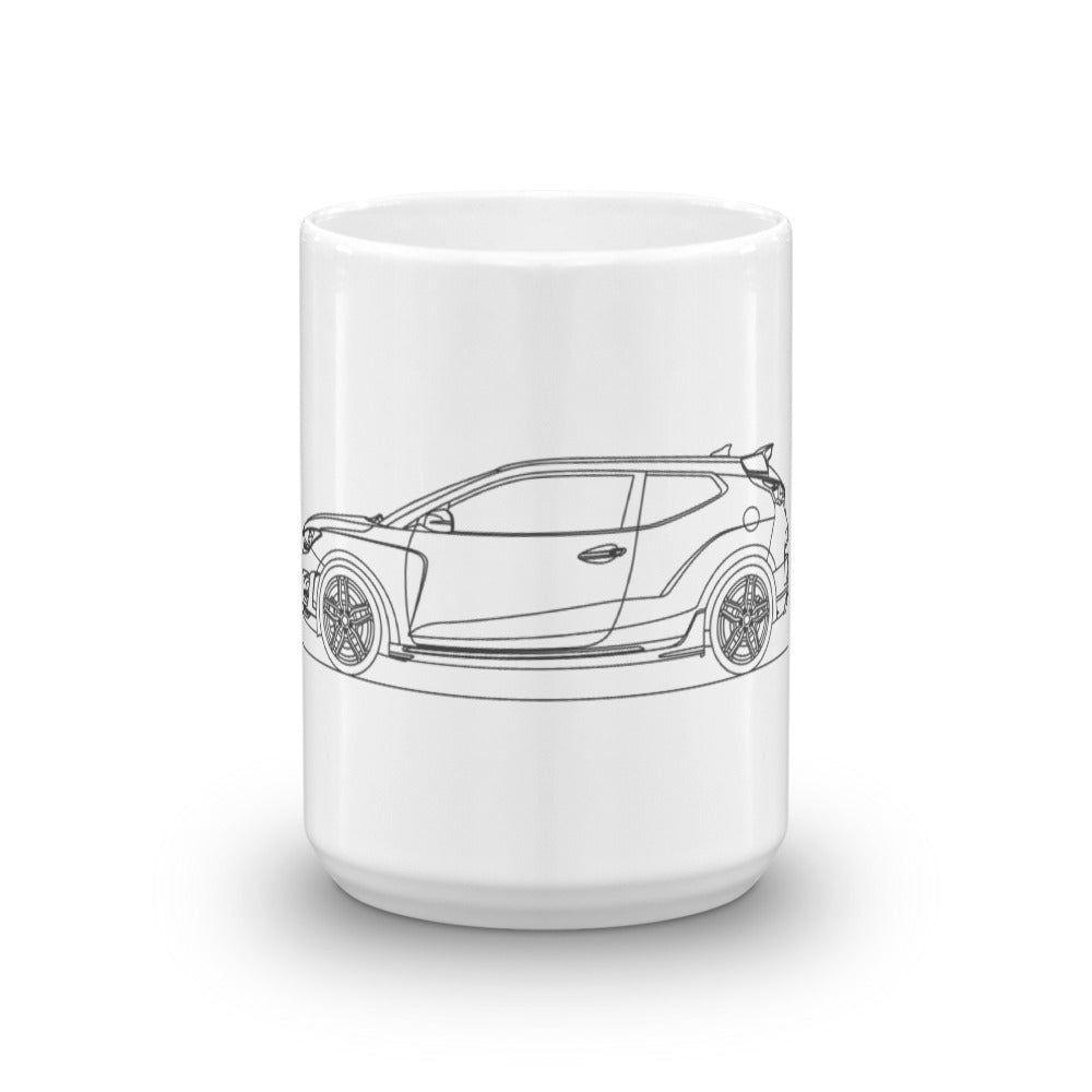Hyundai Veloster N mug design on display