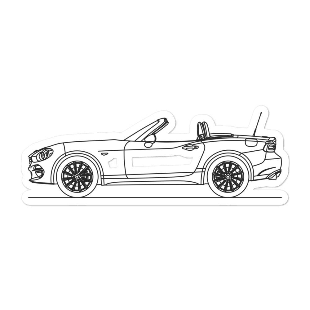 Fiat 124 Spider Outline sticker on a surface