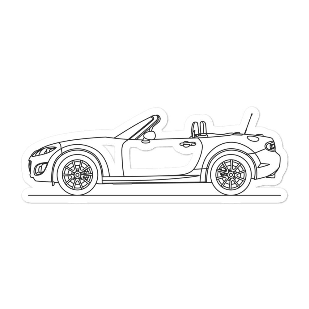 Mazda MX-5 Miata NC Outline sticker design displayed